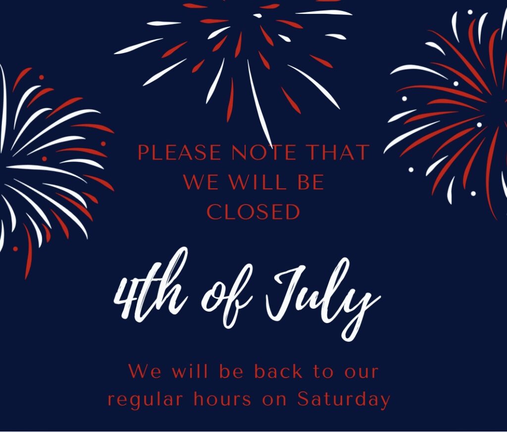 Closed on the Fourth of July